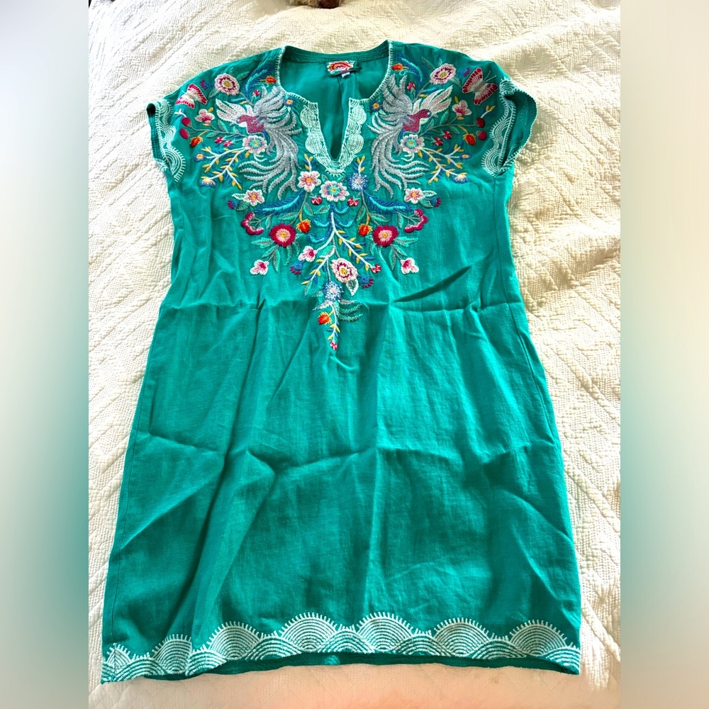 Johnny Was Embroidered Mini Dress